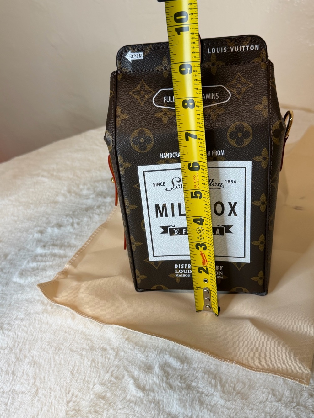 Milkbox Crossbody in Brown and Tan - Picture 3 of 5